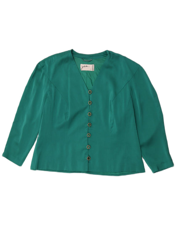 Bluză cămașă Yvette pentru femei cu mâneci 3/4 EU 44 XL verde