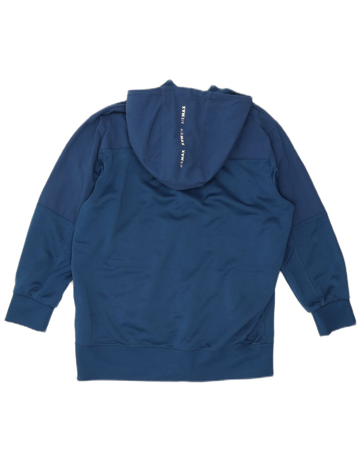 Pulover Nike pentru femei, cu fermoar, cu glugă, UK 14, poliester albastru mediu