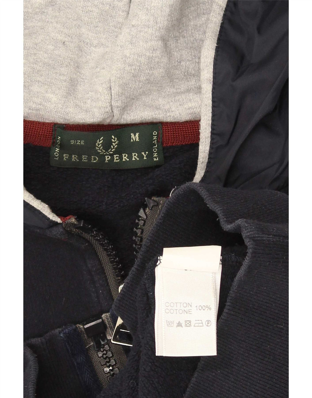 Pulover Fred Perry pentru bărbați, cu fermoar, bumbac, albastru, mediu