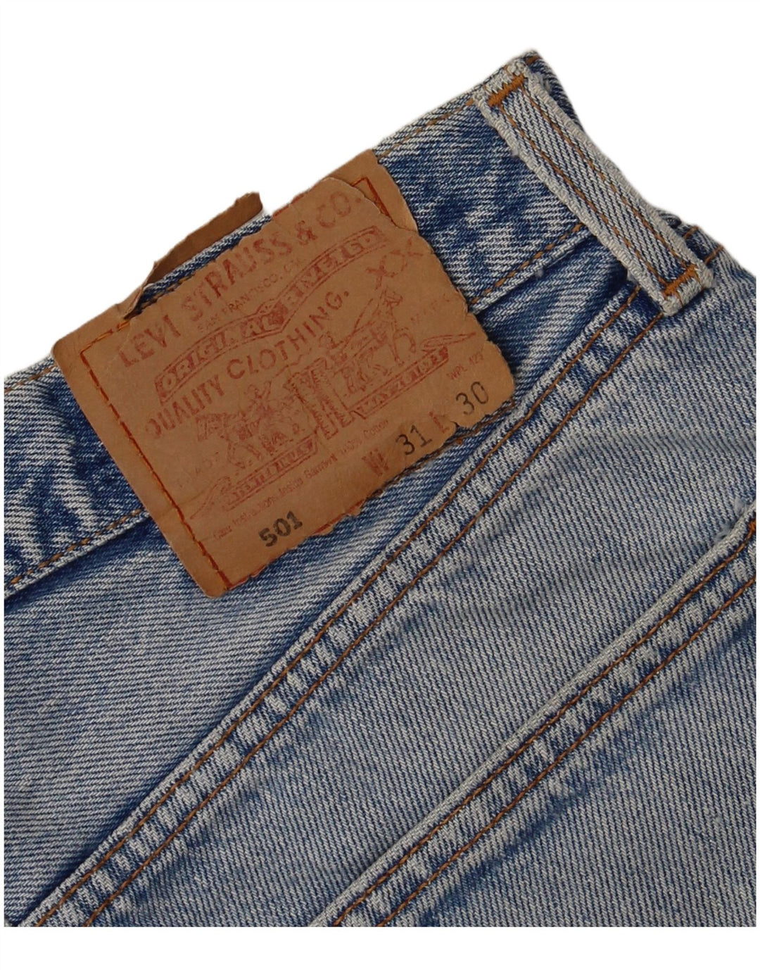 Fusta mini denim 501 distressed Levi's W31 bumbac albastru mediu