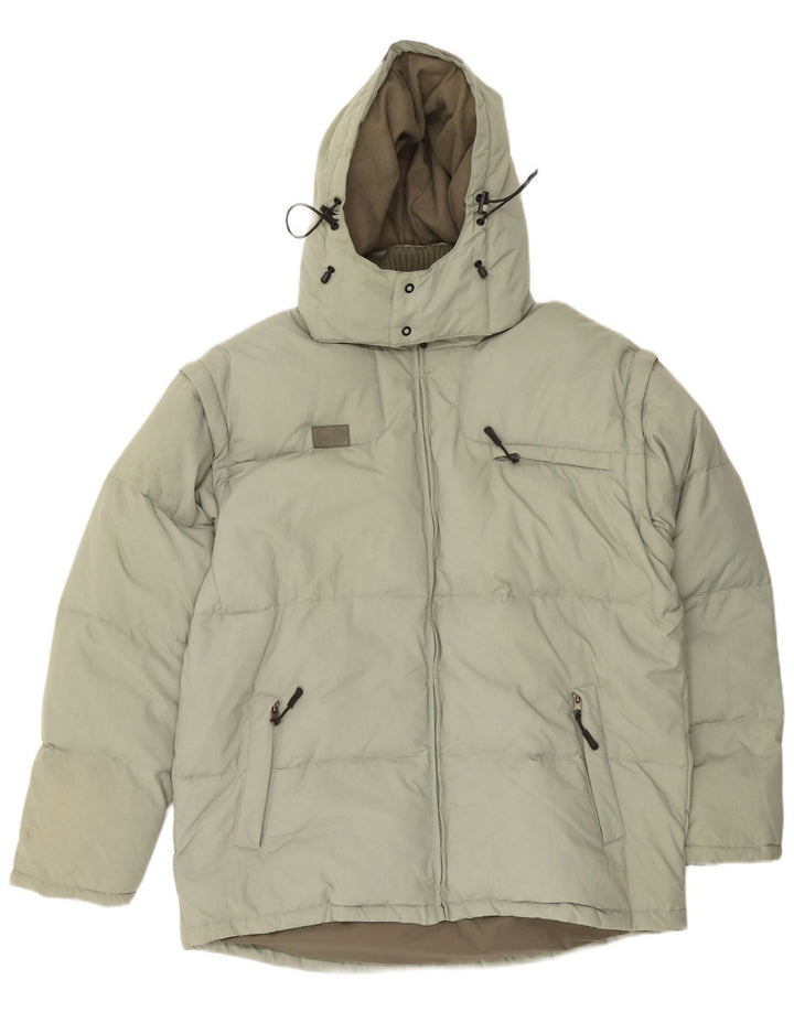 Jachetă căptușită cu glugă Fila pentru bărbați UK 44 2XL Verde Colorblock