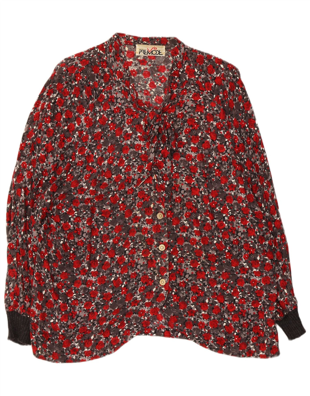 Bluză Premode pentru femei, cămașă cu cravată în față UK 18 XL, roșu, floral
