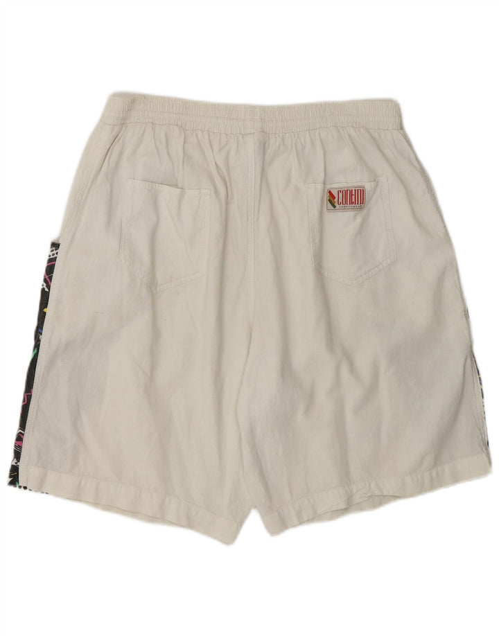 Pantaloni scurți sport vintage pentru bărbați XL, alb, bloc de culoare