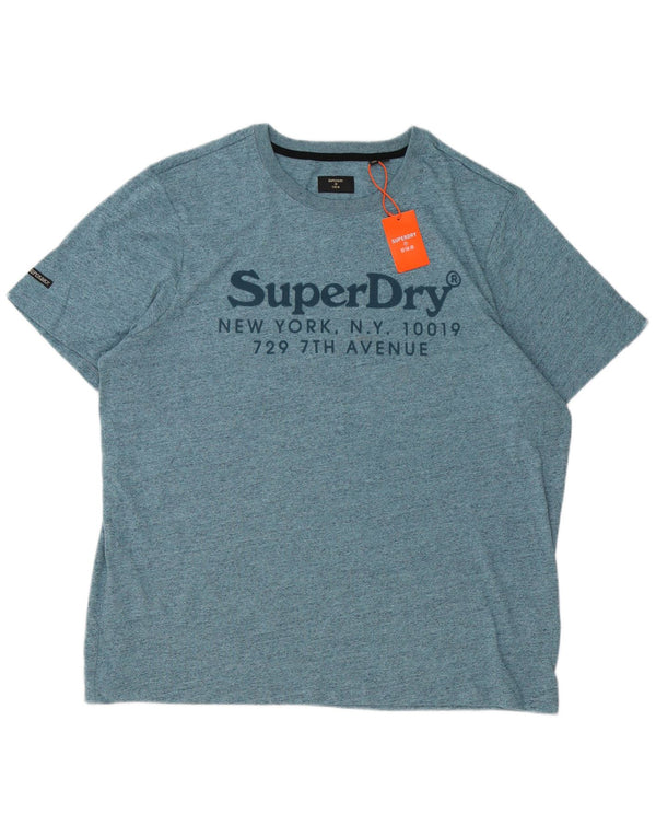 Tricou grafic pentru bărbați Superdry Top 3XL, bumbac cu pete albastre