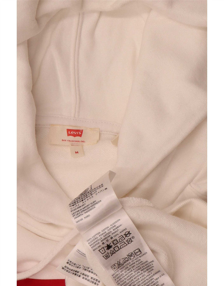 Pulover Levi's pentru bărbați cu capota, alb mediu, bumbac