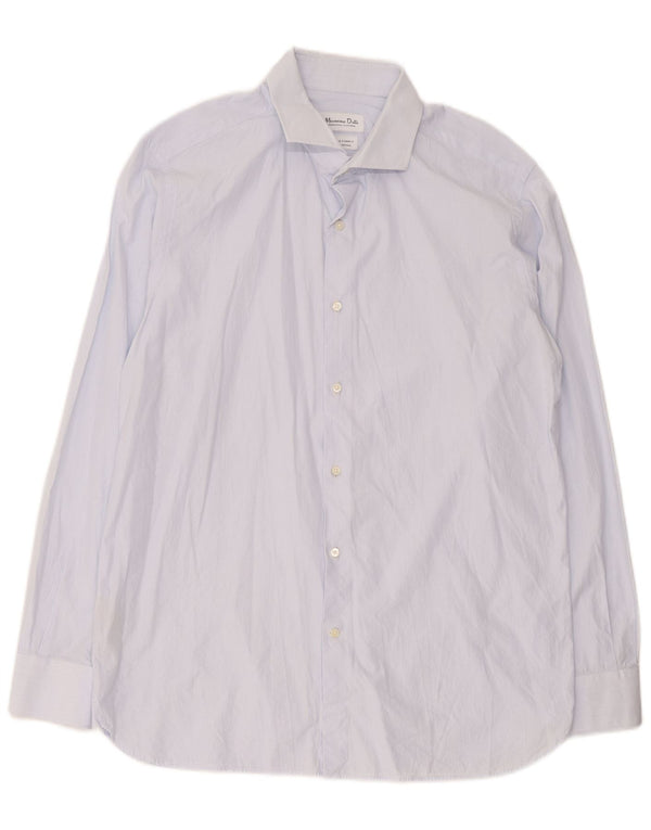 Cămașă Massimo Dutti pentru bărbați Mărimea 44 17 XL Bumbac cu dungi albastre