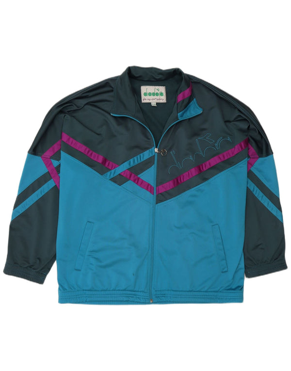 Jachetă de trening grafică pentru bărbați Diadora UK 42, mare, albastru, color block