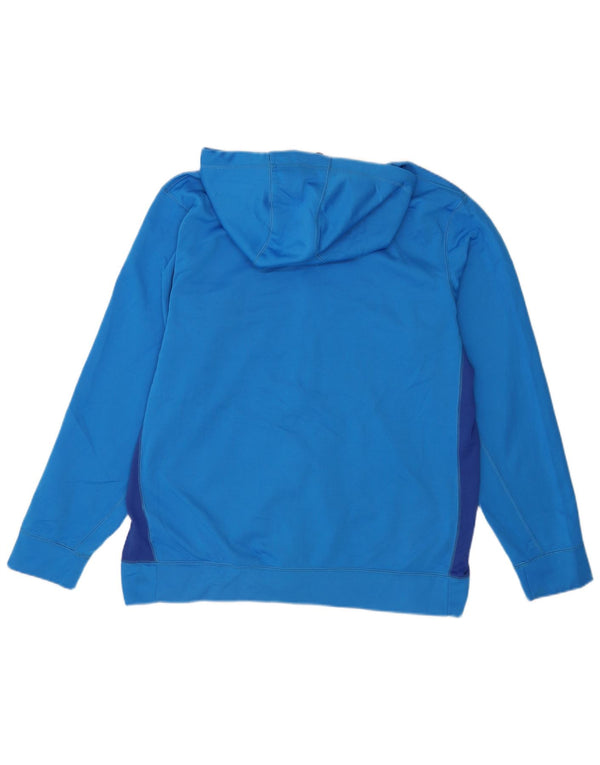 Pulover Nike pentru bărbați Therma-Fit, cu fermoar, din poliester, albastru, bloc de culoare