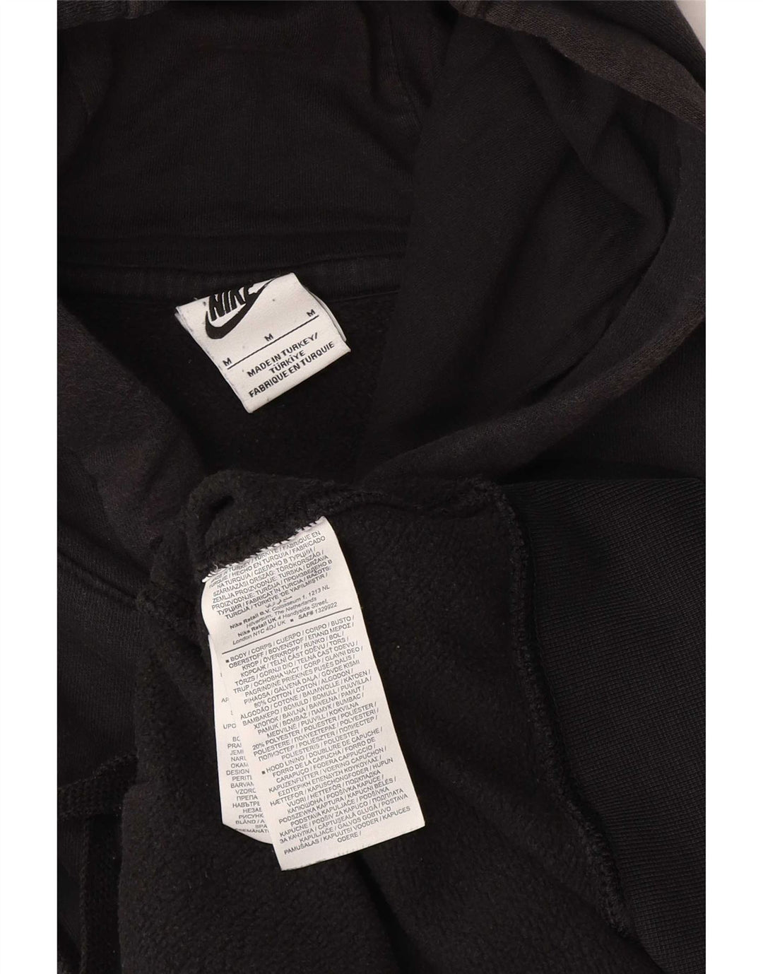 Pulover NIKE pentru bărbați cu glugă grafic, bumbac mediu negru