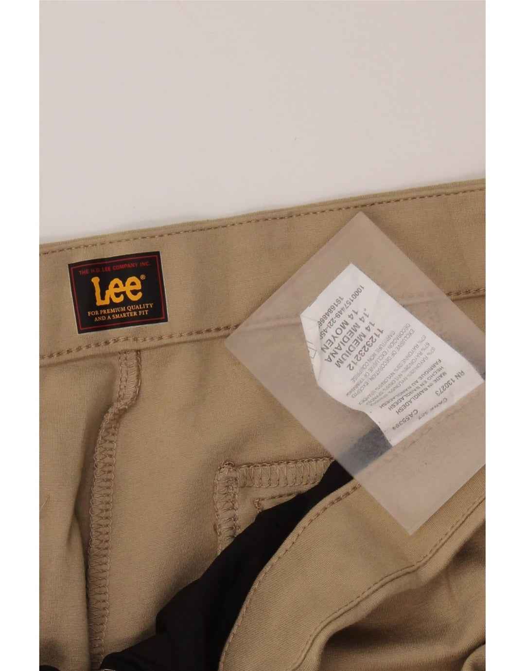 Pantaloni tăiați subțiri LEE pentru femei US 14 XL W36 L25 Bej Rayon
