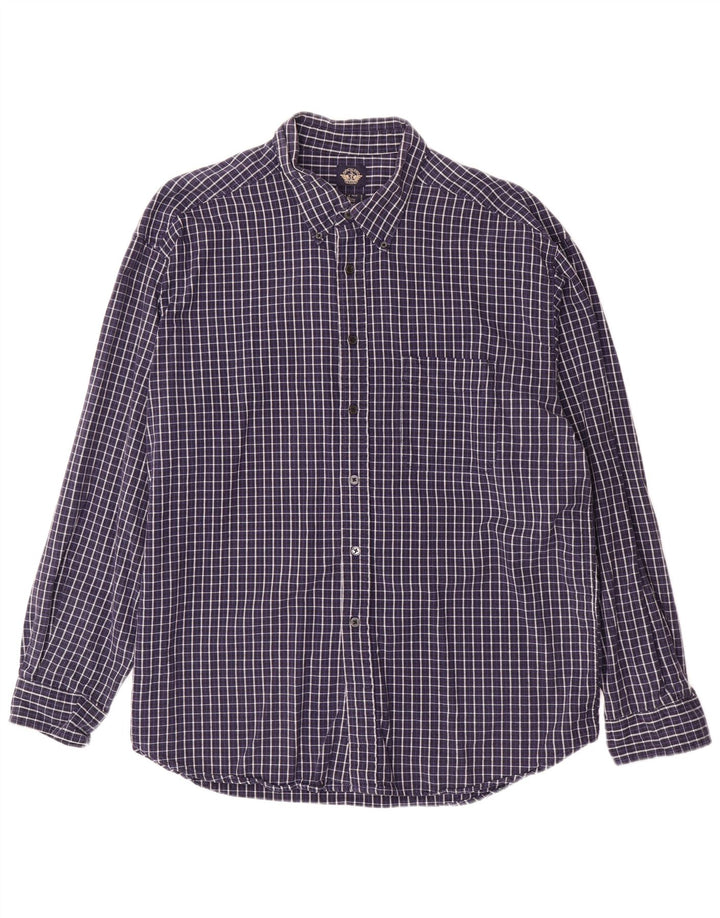 Cămașă de flanel pentru bărbați DOCKERS XL, bumbac cu carouri bleumarin