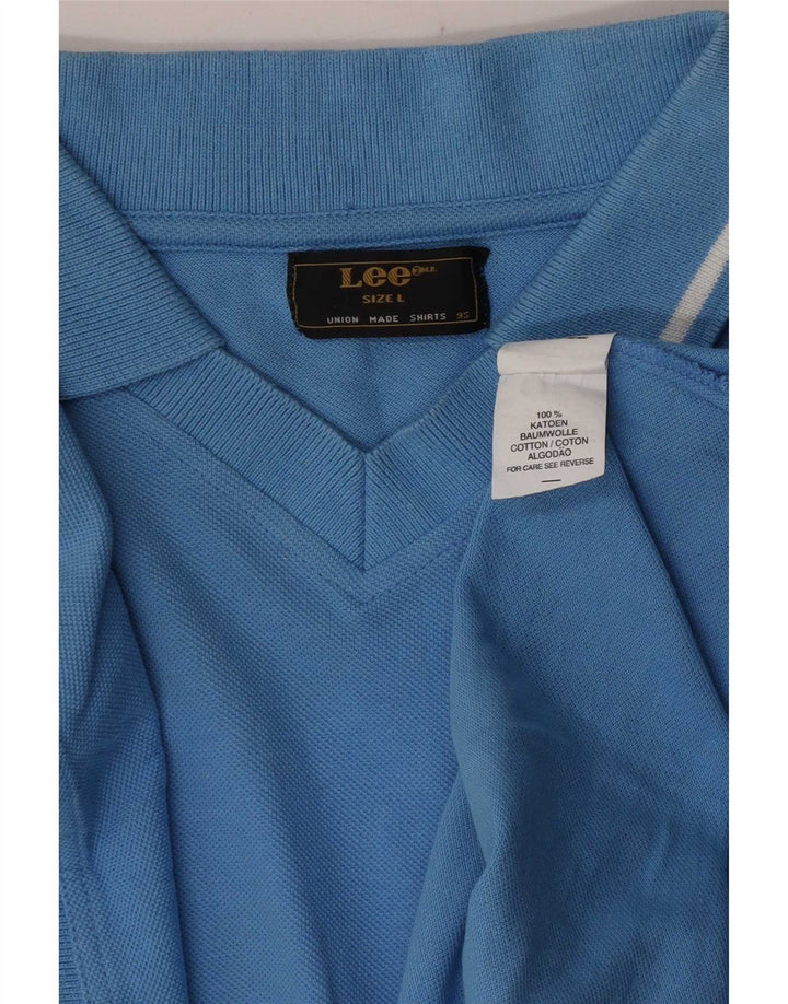 Tricou polo pentru bărbați Lee, mare, albastru, bumbac