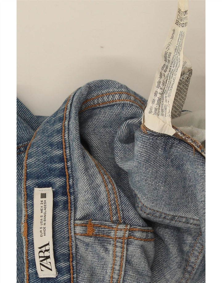 Pantaloni scurți din blugi pentru femei Zara mici W26 bumbac albastru