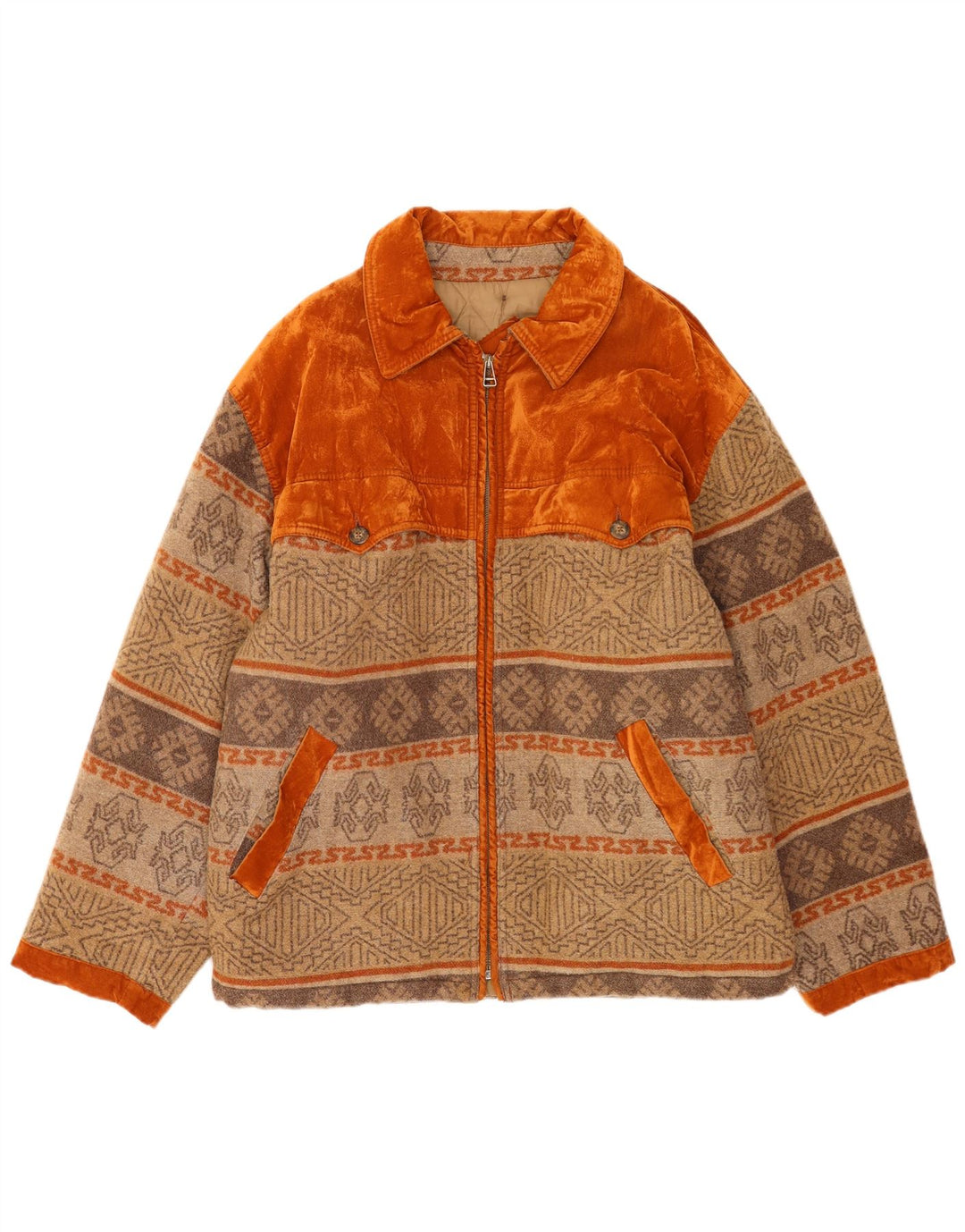 Bomber pentru bărbați Polbot UK 42 XL Lână geometrică bej
