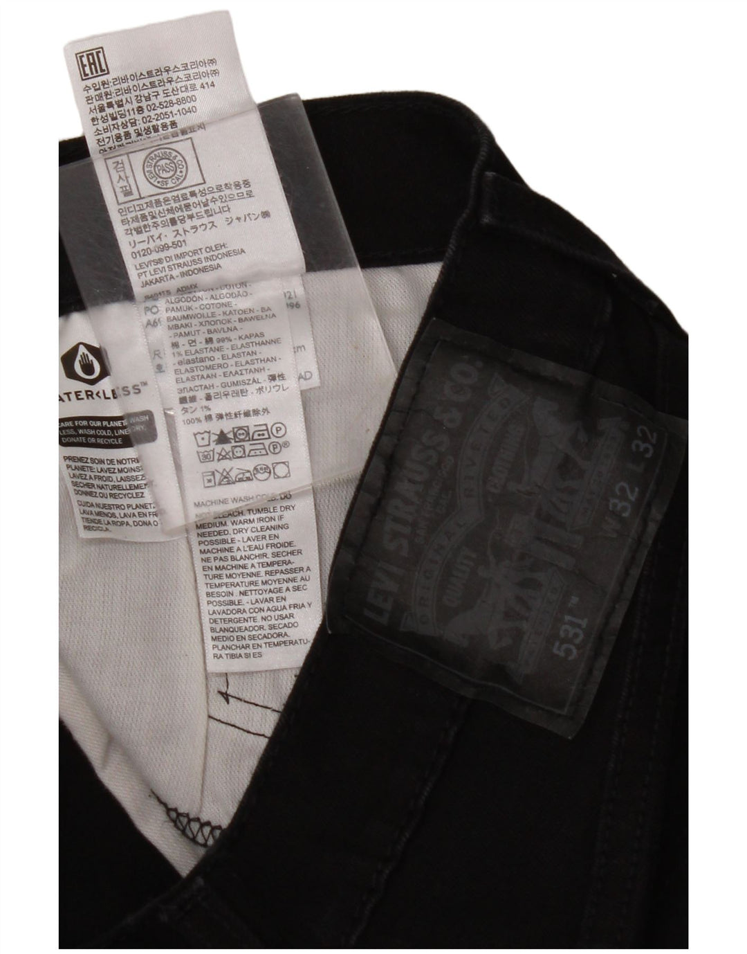 Blugi slim 531 pentru bărbați LEVI'S W32 L32 bumbac negru