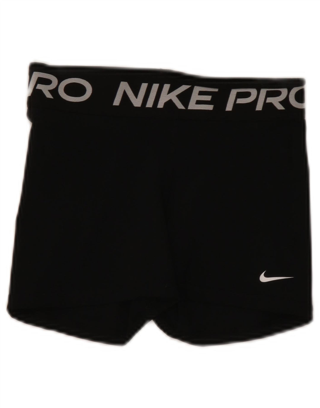 Pantaloni scurți sport Nike Dri Fit Graphic pentru femei UK 8 Small Negru Poliester