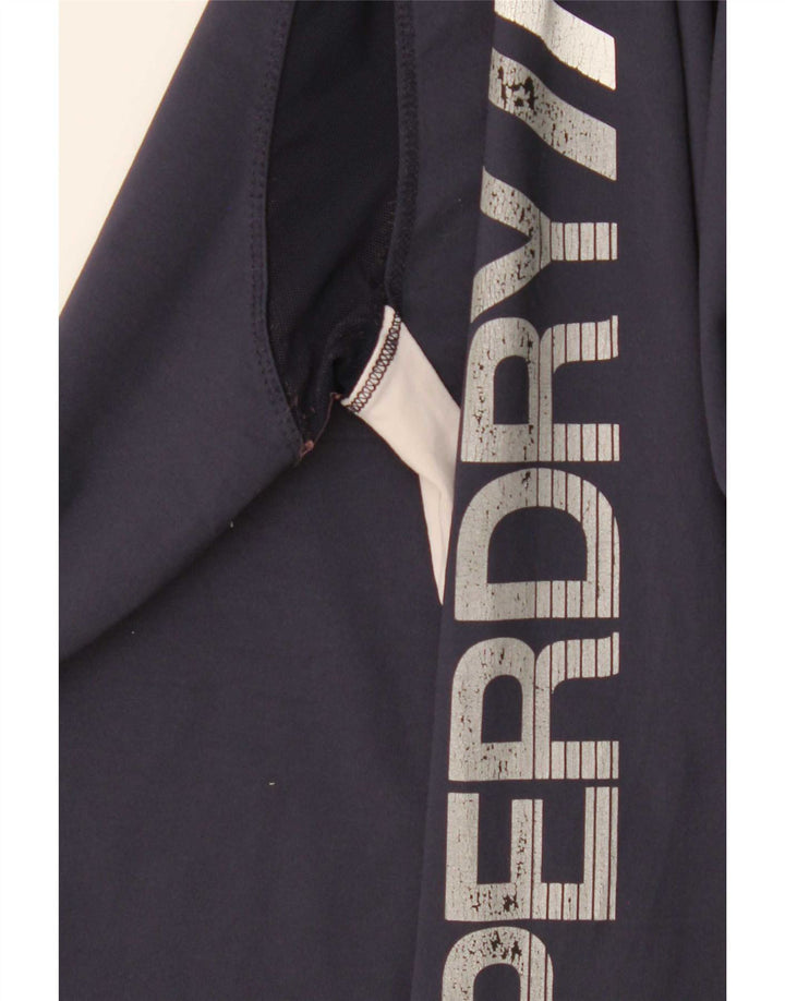 Top grafic Superdry pentru femei cu mânecă lungă UK 12 Medium Bleumarin Colorblock