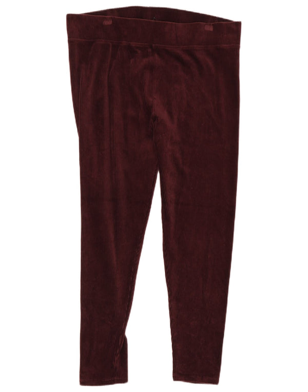 Leggings din velur pentru femei Marks & Spencer UK 18 XL bumbac burgundy