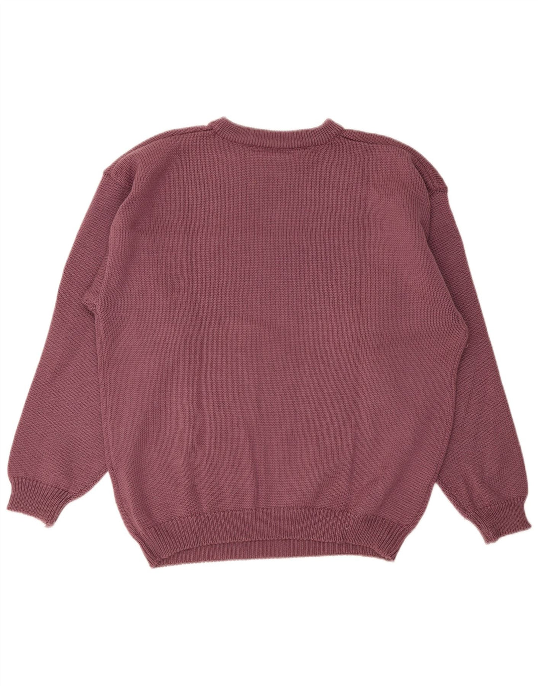 Pulover vintage pentru bărbați cu decolteu triplu, mare, violet, poliacrilic