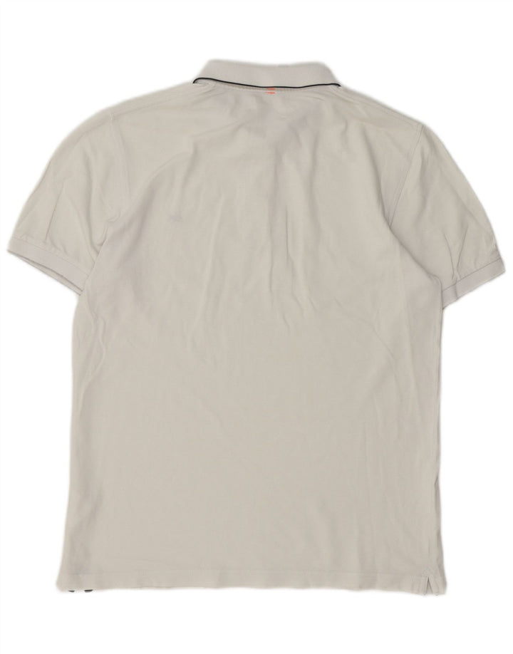 Tricou polo Sun68 pentru bărbați, bumbac alb mediu