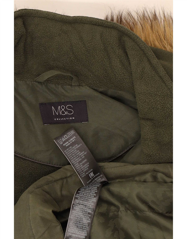 Jachetă parka cu glugă pentru femei Marks & Spencer UK 16, mare, kaki, poliester