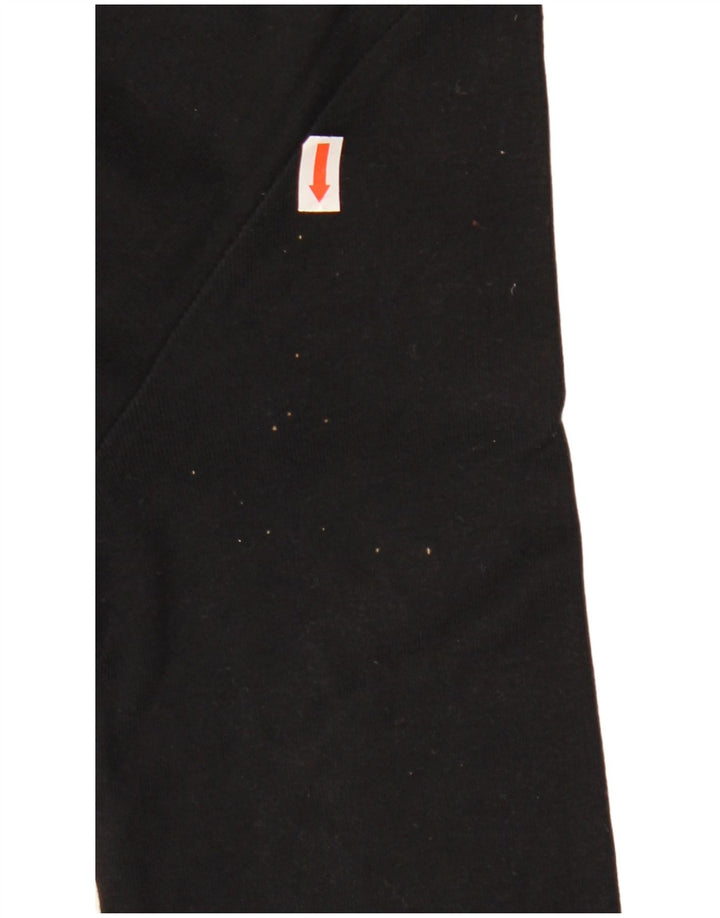 ARMANI JEANS Top grafic pentru femei mâneci 3/4 UK 12 bumbac mediu negru