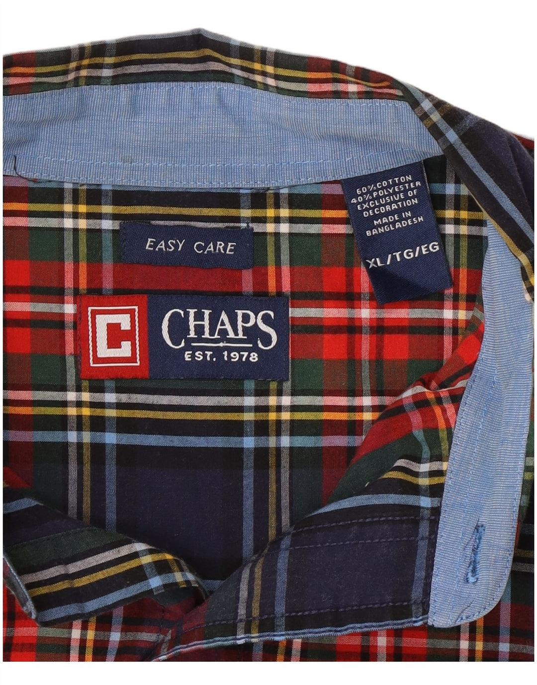 Cămașă pentru bărbați Chaps Easy Care XL, bumbac cu carouri multicolore