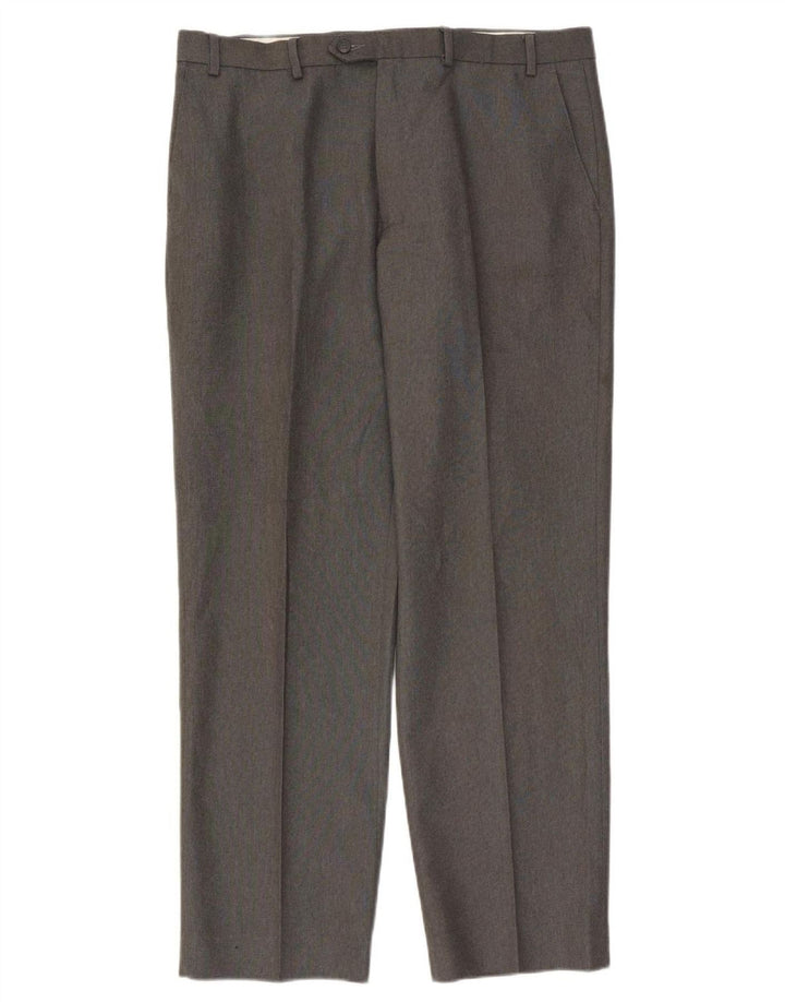 Marks & Spencer Pantaloni drepți pentru bărbați L38 L33 Poliester gri
