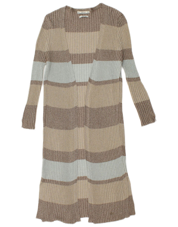 Pulover cardigan cu lungă pentru femei Zara UK 12 Mediu, multicolor, cu dungi