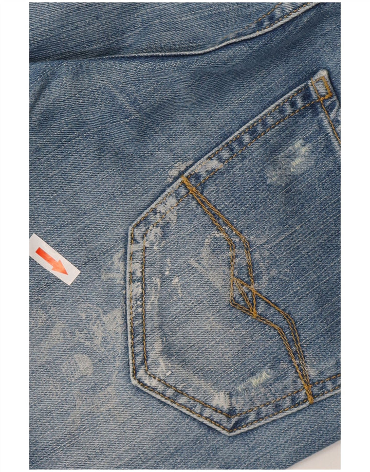 Replay Blugi Distressed drepte pentru femei W28 L29 Bumbac albastru