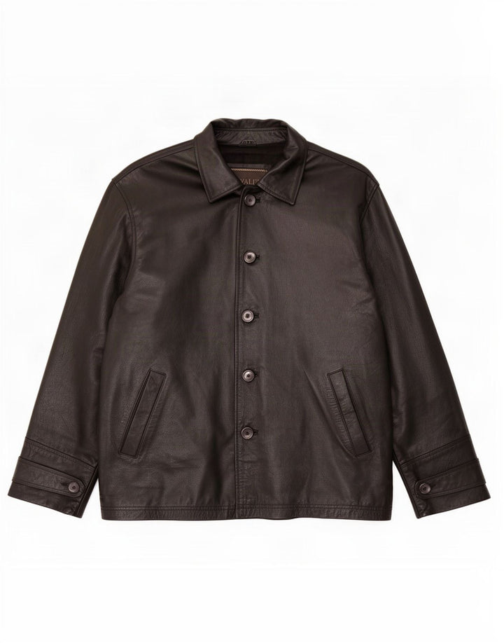 Jachetă de piele vintage pentru bărbați UK 40 Large Black