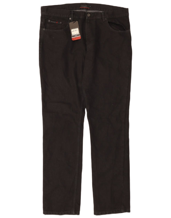 PIERRE CARDIN Jeans drept bărbați Paris W38 L34 bumbac negru