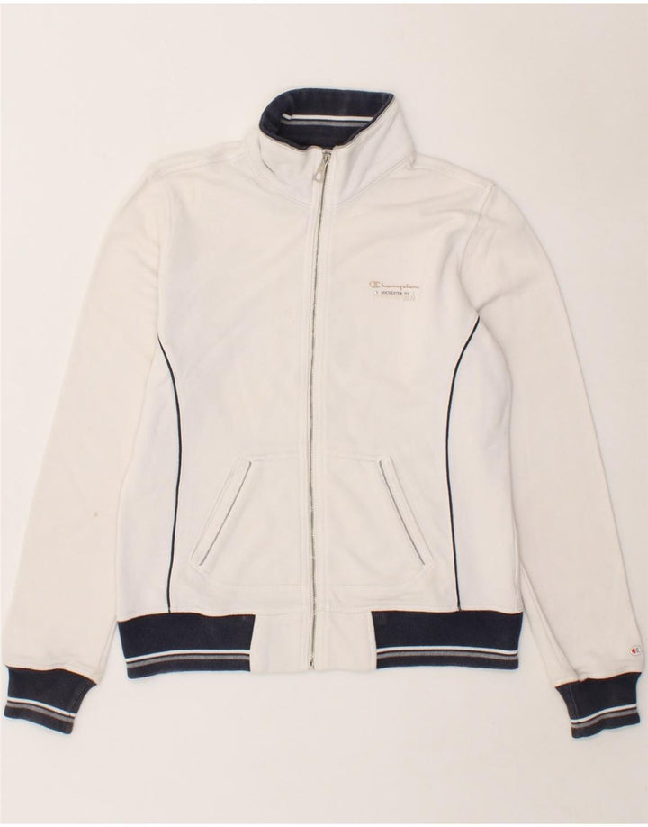 CHAMPION Womens Heritage Fit Tracksuit Top Jacket UK 14 Medium White Vintage Champion and Second-Hand Champion from Messina Hembry 