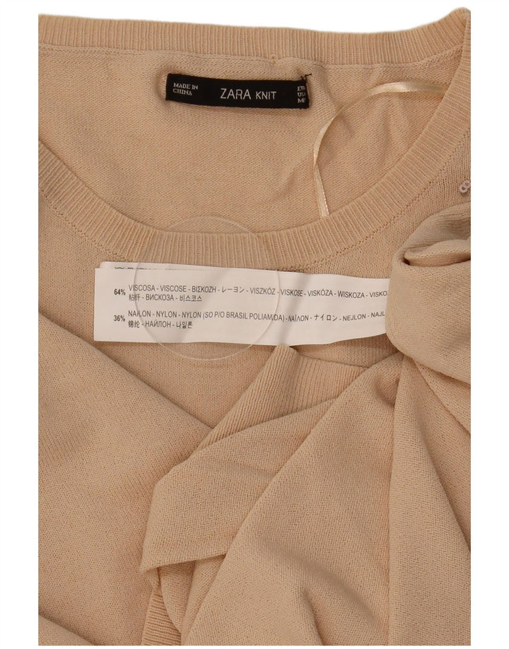 Pulover pentru damă Zara, cu gât turnut, UK 14 Medium Bej Geometric