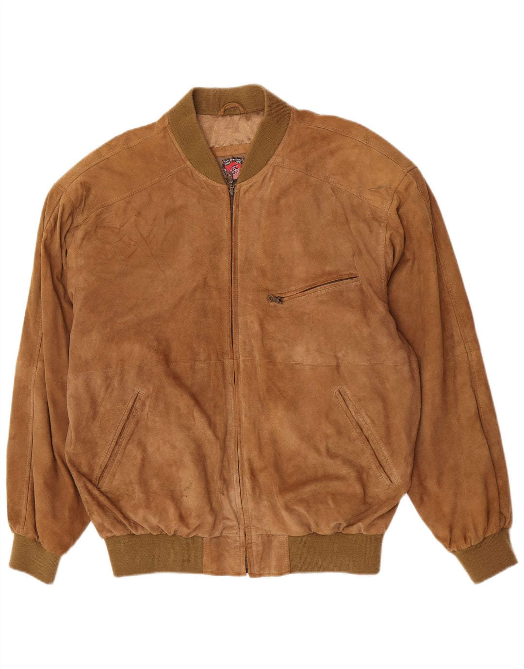 Jachetă Bomber din piele intoarsa pentru barbati vintage UK 44 2XL piele maro