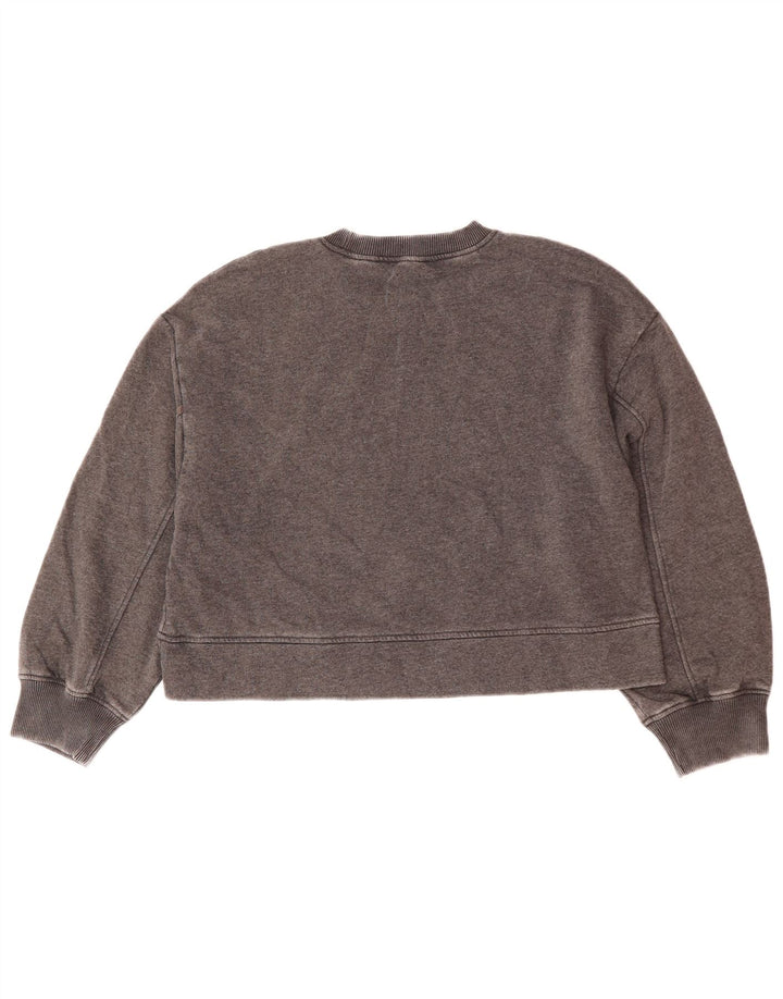 Pulover supradimensionat pentru femei Zara UK 10 mic bumbac gri