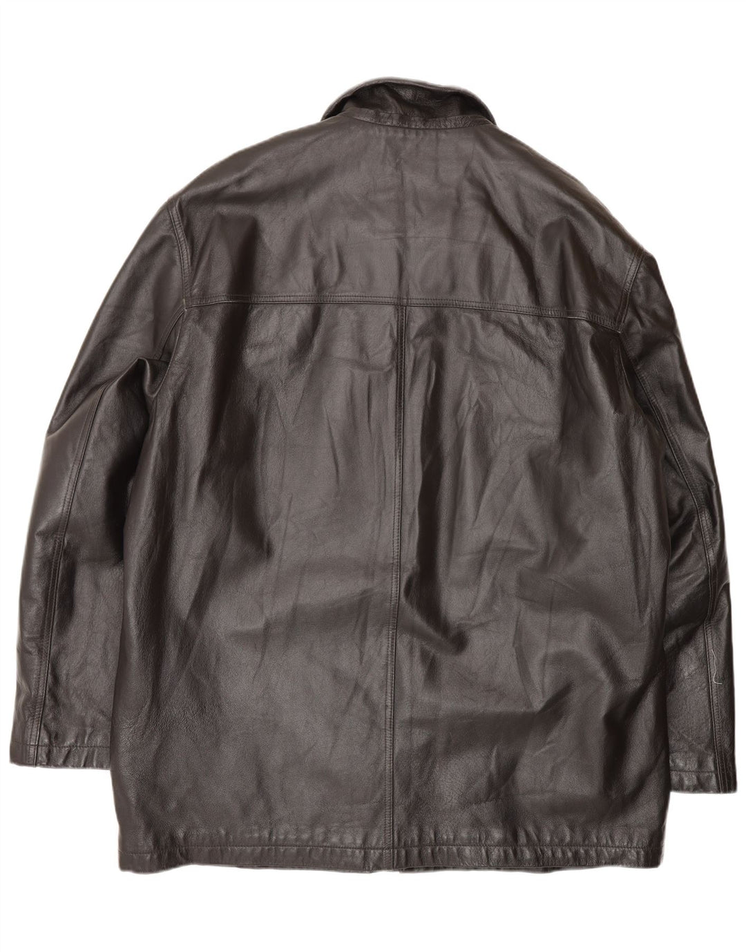 Palton din piele vintage pentru bărbați IT 58 3XL negru