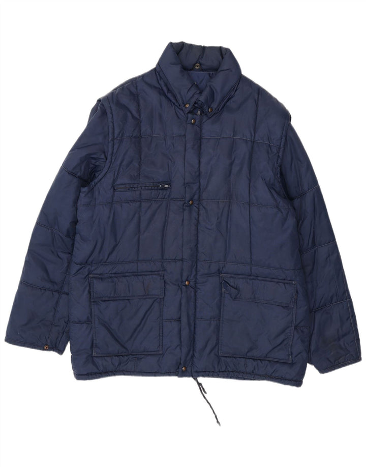 Jachetă căptușită vintage pentru bărbați UK 42 XL bleumarin