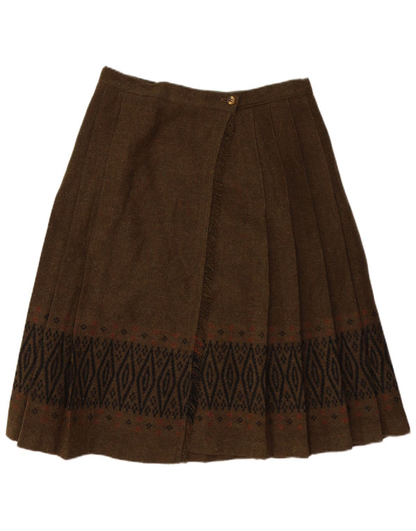Fusta plisată Vintage W30 Medium Kaki Geometric