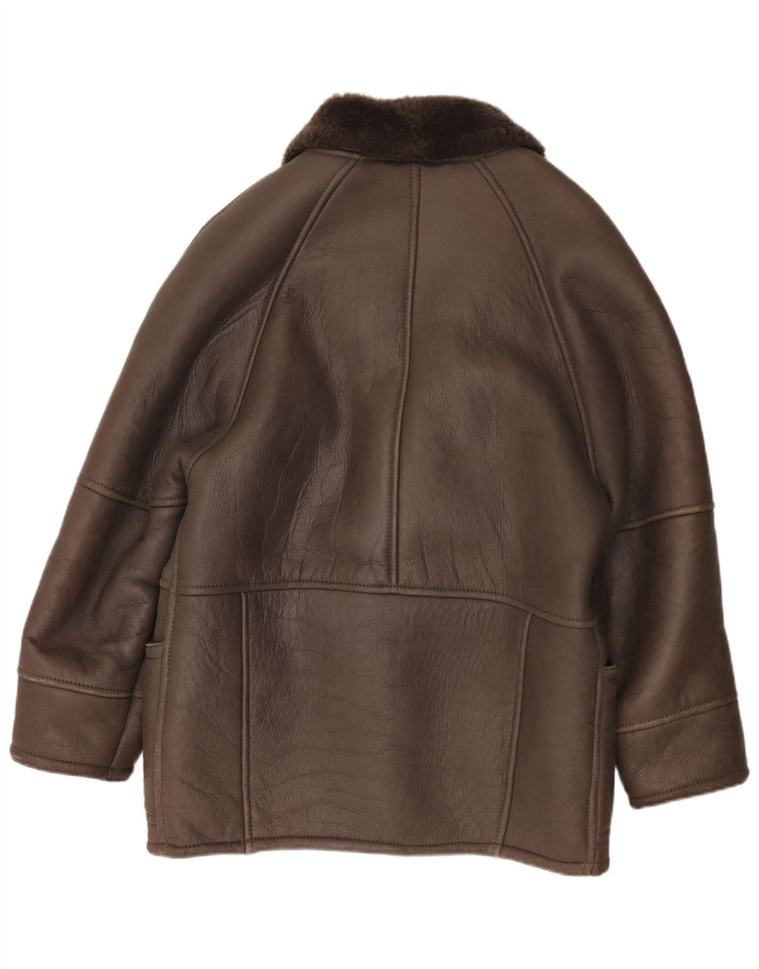 Jachetă din shearling pentru bărbați de epocă, mare, maro, 50