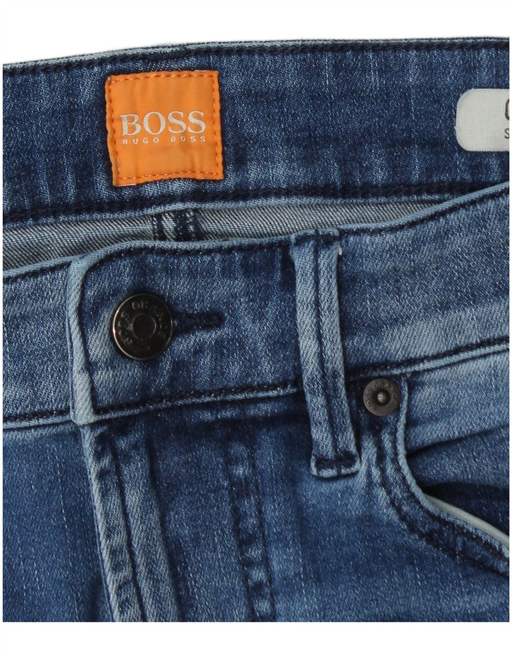 Blugi skinny pentru bărbați Hugo Boss W33 L36 Bumbac albastru
