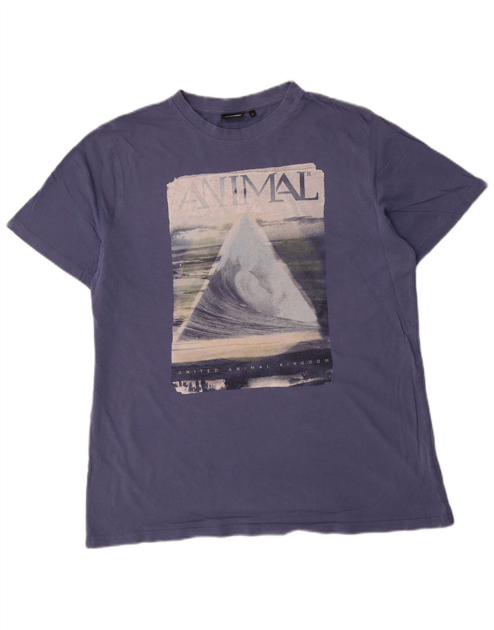 Tricou grafic pentru bărbați Animal Top Medium Blue Bumbac