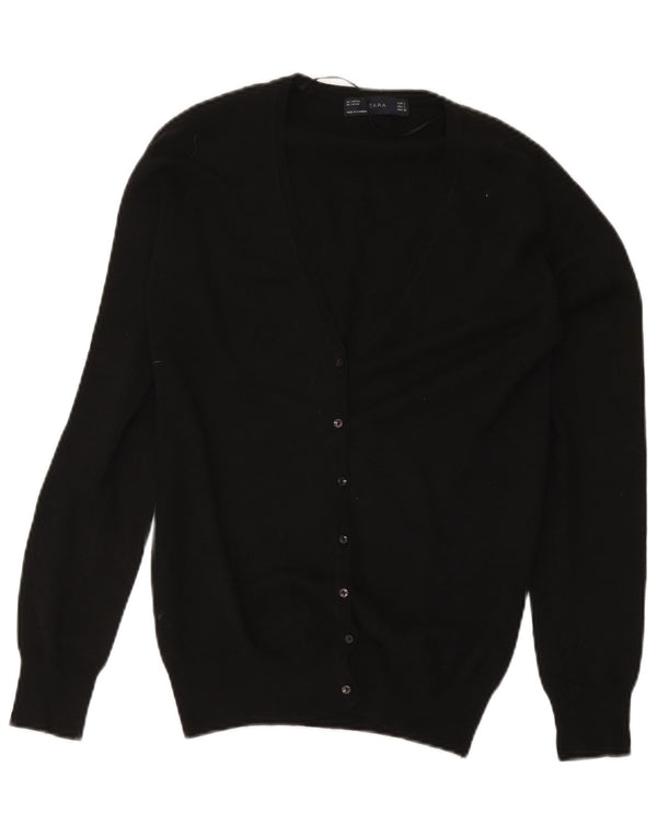 Pulover cardigan pentru femei Zara UK 14 mare, negru, bumbac