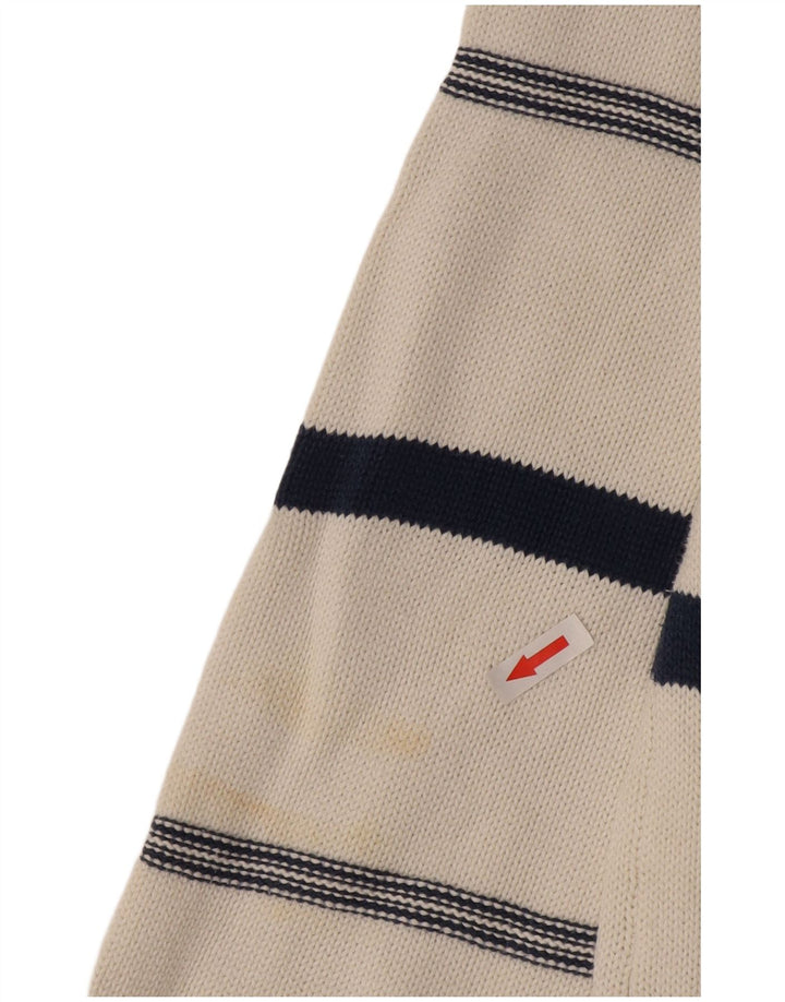 Pulover pentru bărbați Stefanel cu decolteu în V, XL, alb Argyle/Diamond