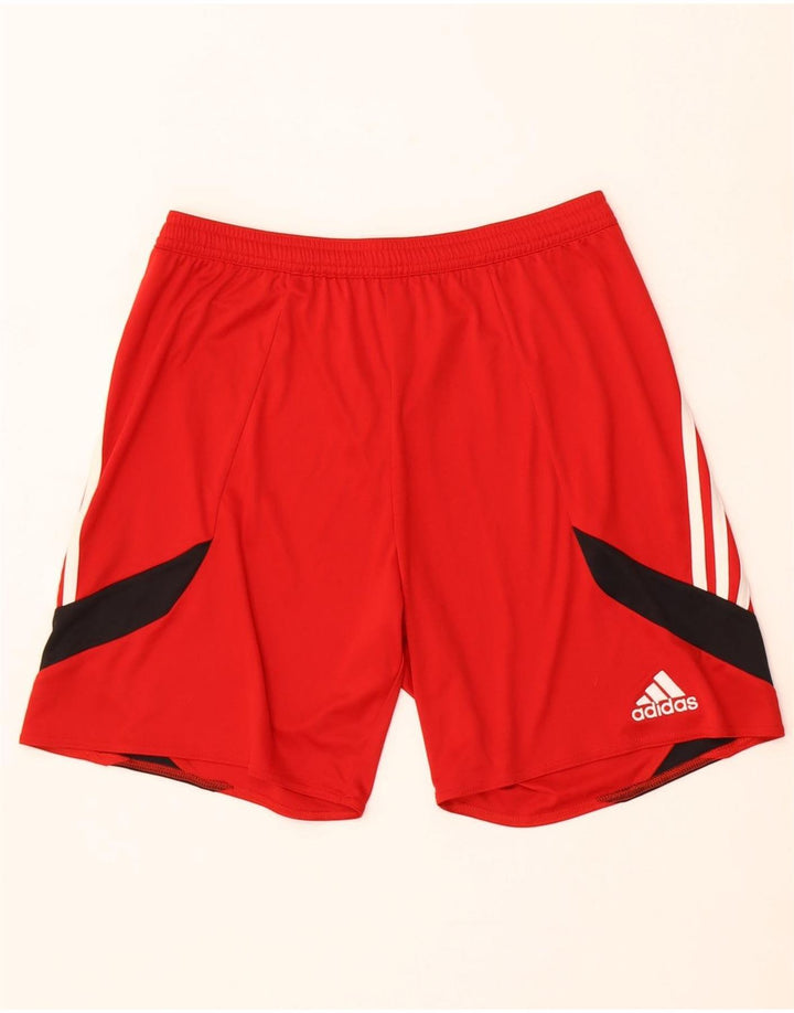 Pantaloni scurți sport pentru bărbați Adidas Climalite, roșu mediu, poliester color bloc