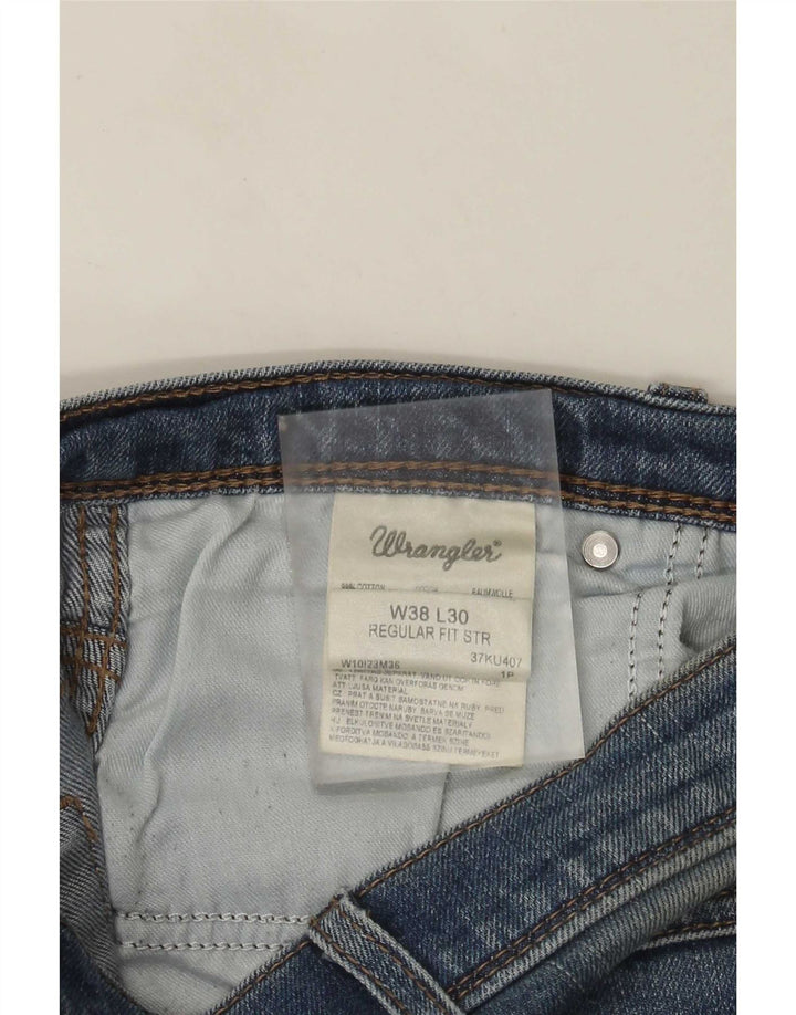 Blugi drepti pentru bărbați Wrangler, cu ajustare normală, W38 L30, bumbac albastru