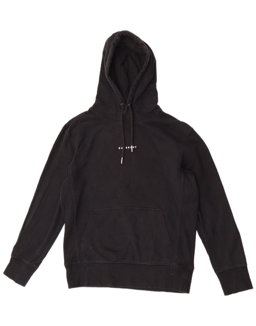 Pulover Superdry pentru bărbați, bumbac mediu negru