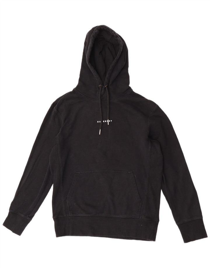 Pulover Superdry pentru bărbați, bumbac mediu negru