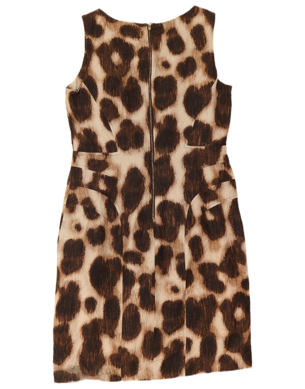 Rochie pentru femei Calvin Klein, fără mâneci, cu imprimeu animal maro mediu UK 12