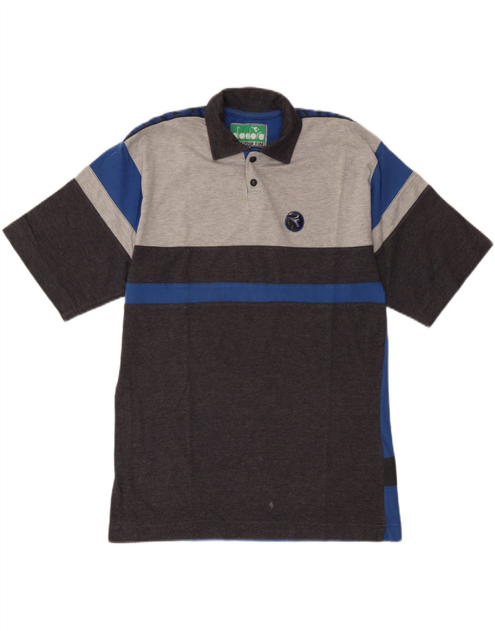 Tricou polo pentru bărbați Diadora, gri mediu, bumbac color bloc